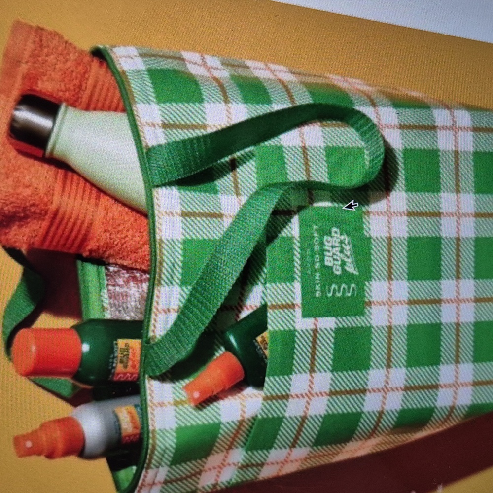 Avon Green Plaid Insulated Reusable Tote 12x15x6 (Note:products sold separately)